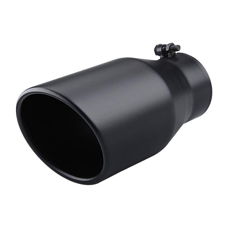 LCGP 4" inlet Diesle Exhaust Tip, 6" outlet, 12" Long Truck Tailtip, Rolled Angel Design, Polished Finished - Image 1